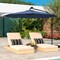 10 Foot Solar Hanging Umbrella with Adjustable Tilt and LED Lighting for Patio